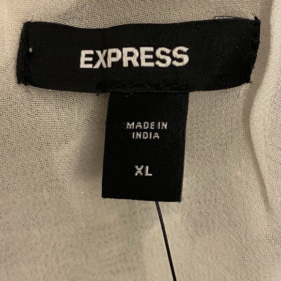 Express Women’s Polka Dot One Shoulder Banded Bottom Top Swan Size XL NWT $68 - Picture 14 of 16